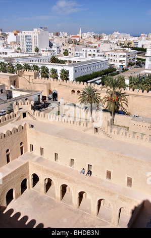 Vue de la ville de La Tour de Ribat de Sousse, Sousse, Tunisie, gouvernorat Banque D'Images