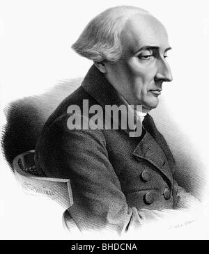 Lagrange, Joseph Louis, 25.1.1736 - 10.4.1813, mathématicien français, portrait, lithographie de François Delpech (1778 - 1825) après la peinture par Zepherin Belliard, , n'a pas d'auteur de l'artiste pour être effacé Banque D'Images