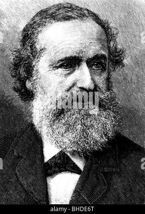 Kirchhoff, Gustav Robert, 12.3.1824 - 17.10.1887, physicien allemand, portrait, gravure en bois de Moritz Klinkicht, fin du XIXe siècle, Banque D'Images