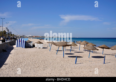 Promenade de bord de mer, le Gouvernorat de Sousse, Sousse, Tunisie Banque D'Images