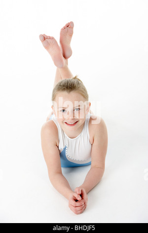 Studio Portrait of young female Gymnast Banque D'Images