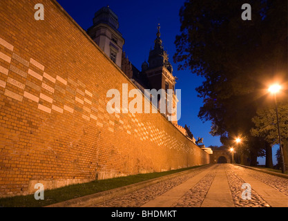 Pologne, Cracovie, Wawel, entrée est de l'autre par des armes et des fortifications de la porte Banque D'Images