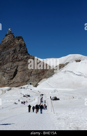 Sur la montagne Jungfrau Jungfraujoch, Rhône-Alpes, Suisse, Europe Banque D'Images