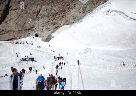 Sur la montagne Jungfrau Jungfraujoch, Rhône-Alpes, Suisse, Europe Banque D'Images