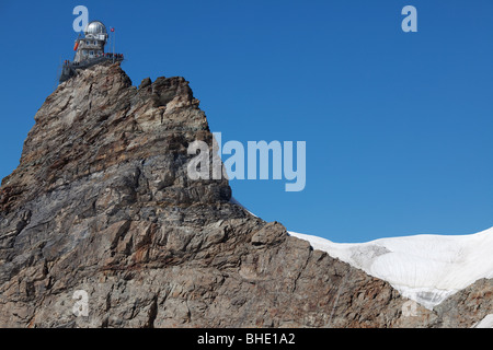 Station météorologique sur Jungfraujoch sur la Jungfrau, Rhône-Alpes, Suisse, Europe Banque D'Images