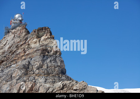 Station météorologique sur Jungfraujoch sur la Jungfrau, Rhône-Alpes, Suisse, Europe Banque D'Images