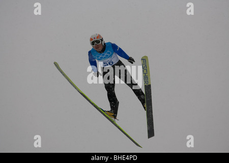 Daiki Ito (JPN) au cours individuels de formation de NH Saut à ski aux Jeux Olympiques d'hiver de 2010, Vancouver, Colombie-Britannique. Banque D'Images