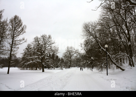 Des scènes de neige dans le parc Kadrioru, quartier de Kadriorg, Tallinn, Estonie. Banque D'Images