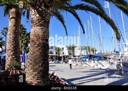 Vue du quai, Port El Kantaoui Marina, Port El Kantaoui, Sousse, Tunisie Gouvernorat Banque D'Images