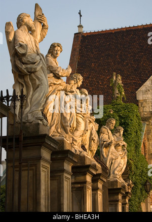 Pologne Cracovie le Baroque Saint Pierre et Saint Paul Apôtres de l'Église statues Banque D'Images