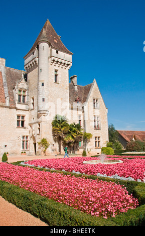 Chateau Les Milandes, ancienne résidence de l'artiste américaine Joséphine Baker, Périgord Noir, Dordogne, sud-ouest de la France, l'Europe. Banque D'Images