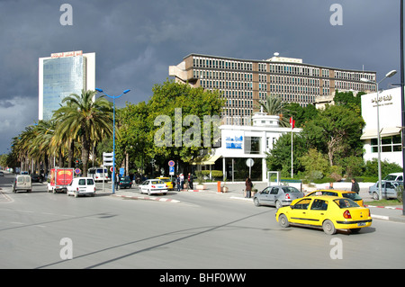 L'Avenue Habib Bourguiba, Tunis, Tunis, Tunisie Gouvernorat Banque D'Images