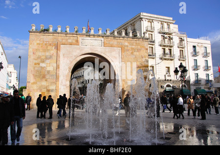 Place de la Victoire, le gouvernorat de Tunis, Tunis, Tunisie Banque D'Images