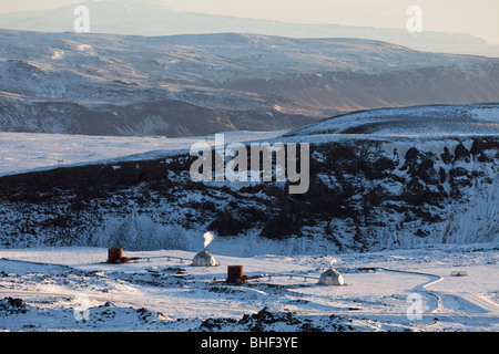 La centrale géothermique à Hellisheidi, Islande Banque D'Images