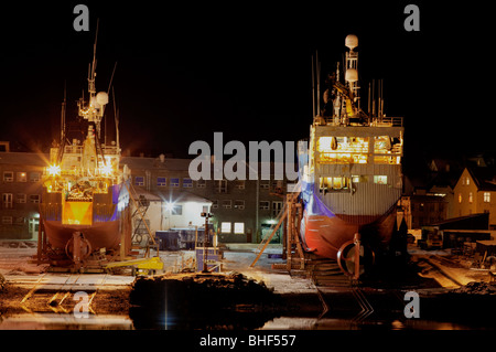 Les navires dans le port de Reykjavik, Banque D'Images