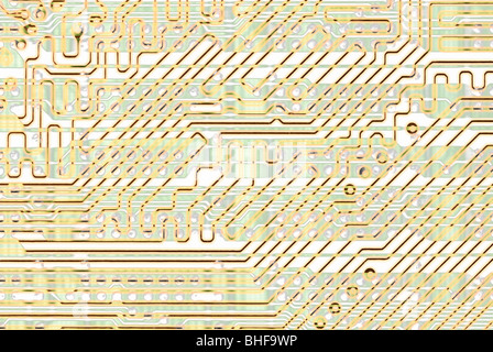 Résumé de circuit de haute technologie texture or Banque D'Images