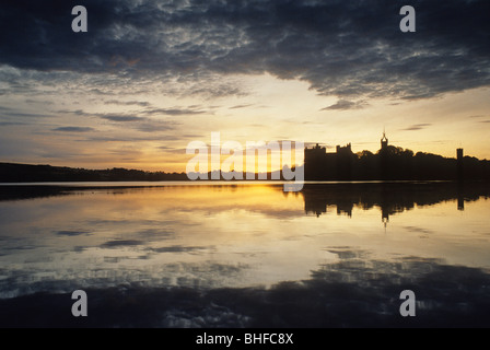 Au coucher du soleil, le Palais de Linlithgow Linlithgow, West Lothian, Ecosse, Grande-Bretagne, Europe Banque D'Images