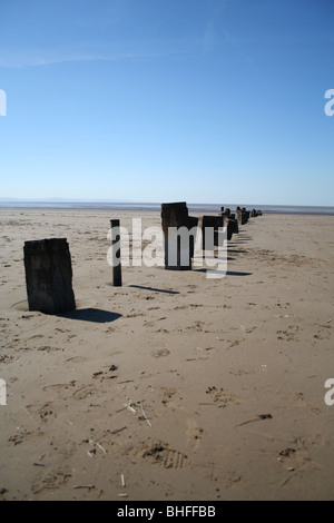 Un paysage photo de la plage à Brean et Burnham-on-Sea, sur le coût de Somerset. Banque D'Images