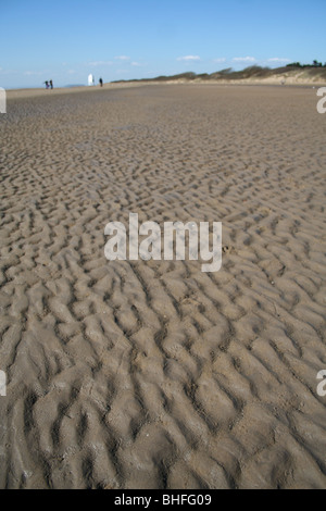 Un paysage photo de la plage à Brean et Burnham-on-Sea, sur le coût de Somerset. Banque D'Images