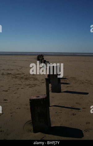 Un paysage photo de la plage à Brean et Burnham-on-Sea, sur le coût de Somerset. Banque D'Images