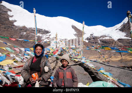 Passage Karo-La, Tibet Banque D'Images