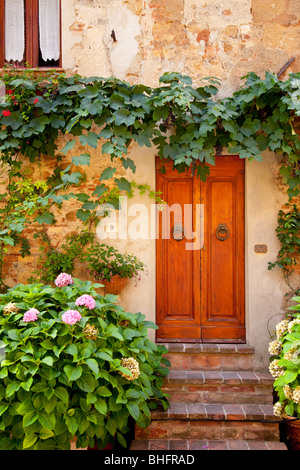 Porte d'accueil en Pienza Toscane Italie Banque D'Images