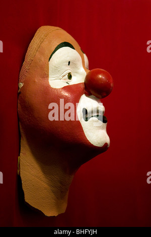 Masque de clown, Circus World Museum, Baraboo, Wisconsin, USA. Banque D'Images