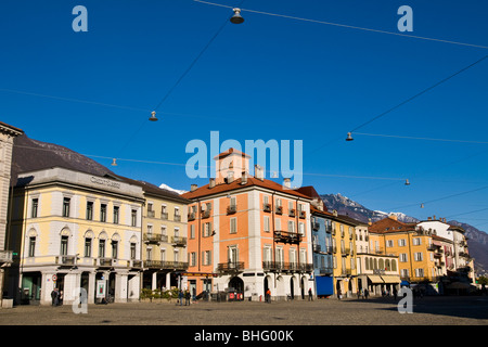 Piazza Grande, grande place, Locarno, Tessin, Suisse Banque D'Images