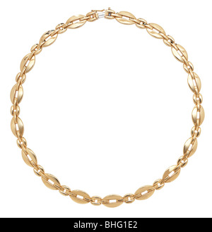 Chunky 9ct collier en or dans un cercle Banque D'Images