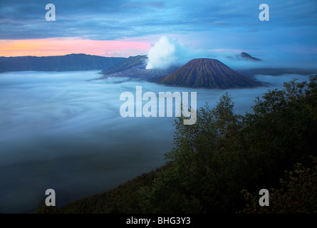 Le Mont Bromo volcan indonésie java Banque D'Images