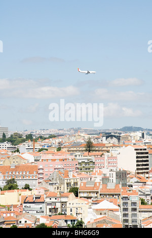 Au-dessus de l'avion lisbonne Banque D'Images