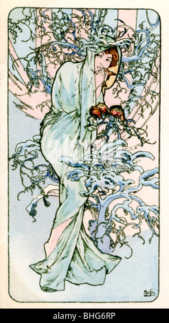 'Winter', 1900. Artiste : Alphonse Mucha Banque D'Images
