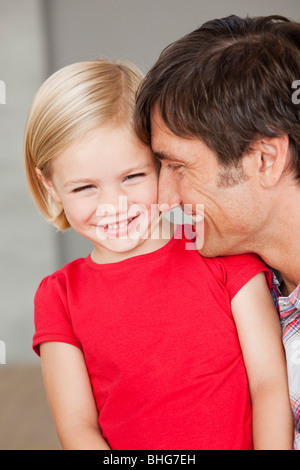 Père et fille smiling Banque D'Images