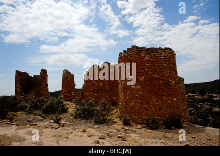 Des ruines Indiennes Hovenweep, dans le nord-est de l'Arizona. Ce Monument National est dans une région éloignée. Ici, c'est un grenier et des logements Banque D'Images