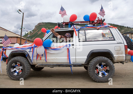 Petite ville parade sur la quatrième de juillet dans la ville de montagne de Silverton, Colorado. Banque D'Images