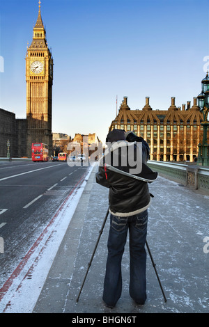 Des photos de Big Ben, au début de l'hiver matin Banque D'Images