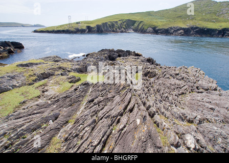 Vue prise à Ballaghboy, près de Dursey Island, dans le comté de Cork, Irlande Banque D'Images