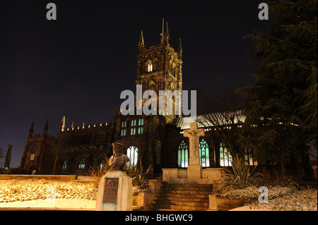 St Peters Church de nuit à Wolverhampton Banque D'Images