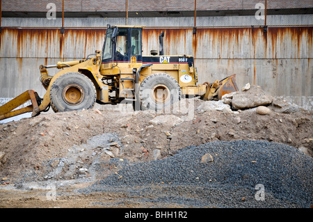 Le bouteur Caterpillar construction site vide. Banque D'Images