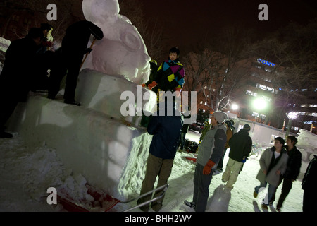 Site de l'Odori Sapporo Snow Festival, à Sapporo, Japon, 2 février 2010. Banque D'Images