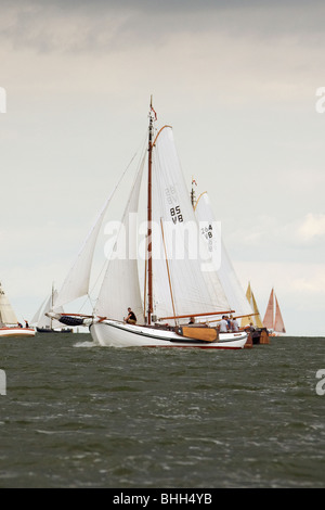 Course de voile sur l'IJsselmeer aux Pays-Bas Banque D'Images