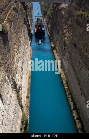 Canal de Corinthe isthme de Corinthe Grèce Pelponnese Banque D'Images