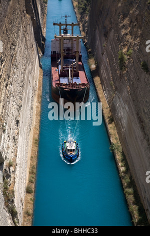 Canal de Corinthe isthme de Corinthe Grèce Pelponnese Banque D'Images