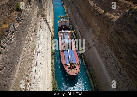 Canal de Corinthe isthme de Corinthe Grèce Pelponnese Banque D'Images