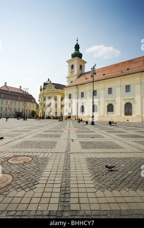 Sibiu, une belle ville roumaine, la capitale culturelle de l'Europe en 2007 Banque D'Images