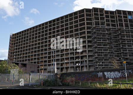 The Concrete Shell of Park Hill Flats, bâtiment classé grade II* Sheffield Angleterre Royaume-Uni Banque D'Images