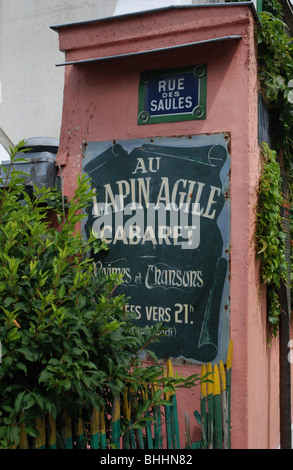 Pour signer Au Lapin Agile cabaret de Montmartre Paris Banque D'Images