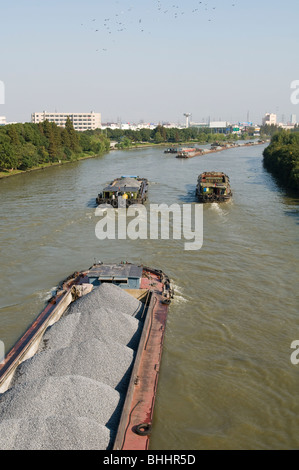 Le Grand Canal, Jiangsu Province, China, Asia Banque D'Images