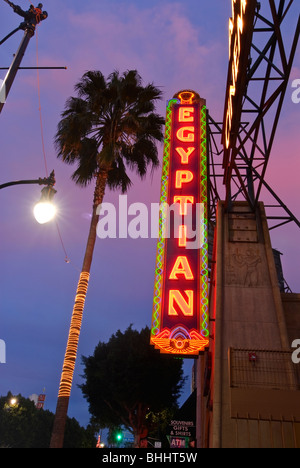 Célèbre Egyptian Theatre à Hollywood, Californie. Banque D'Images