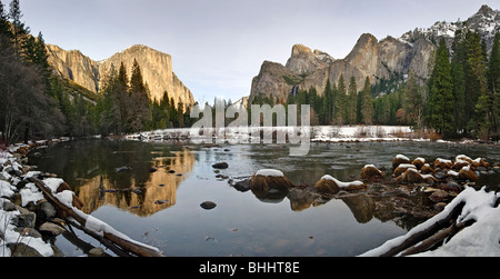 Vue spectaculaire de la vallée Yosemite. Banque D'Images